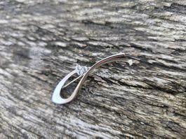 Accessoires: Brosche silber mit Stein