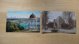 Cartes postales anciennes Bienne Pavilion et Musee 2 cartes