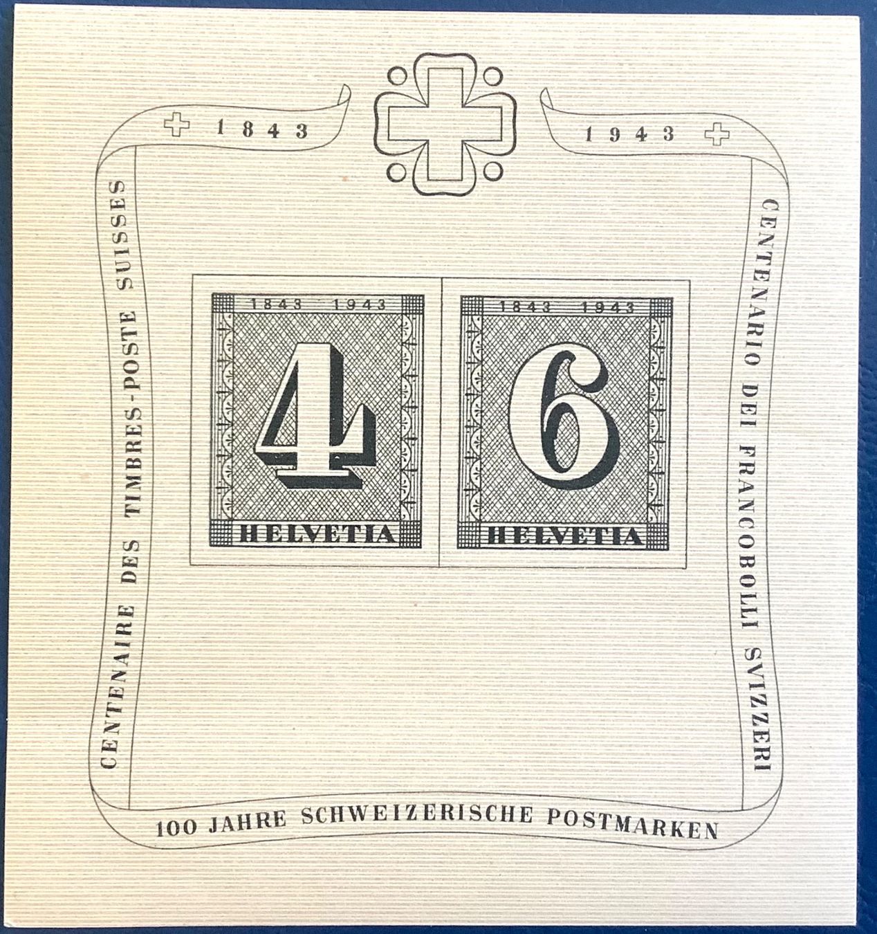 Tutti i francobolli: 1943 Jubiläumsblock W14 postfrisch ** – Nuovo (secondo la descrizione) da Liestal venduto da Skunk02
