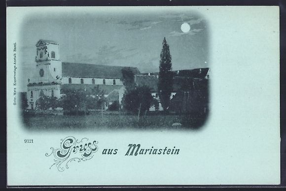 Cartoline postali: AK Mariastein, Kirche mit Feldern – Usato da Berlin venduto da bartko-reher