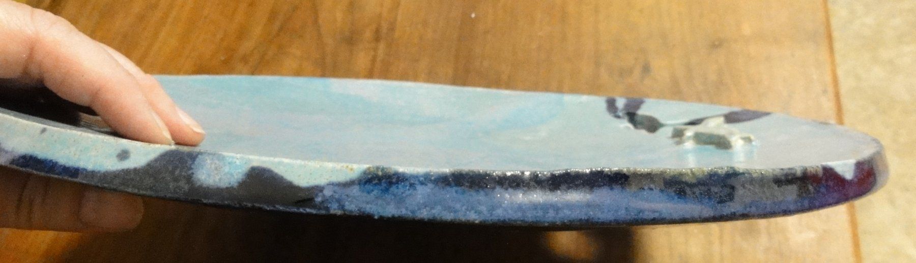 Teller: Handgefertigter Keramikteller blau und hellblau glasiert – Gebraucht aus Wohlen AG von Kande2007 3