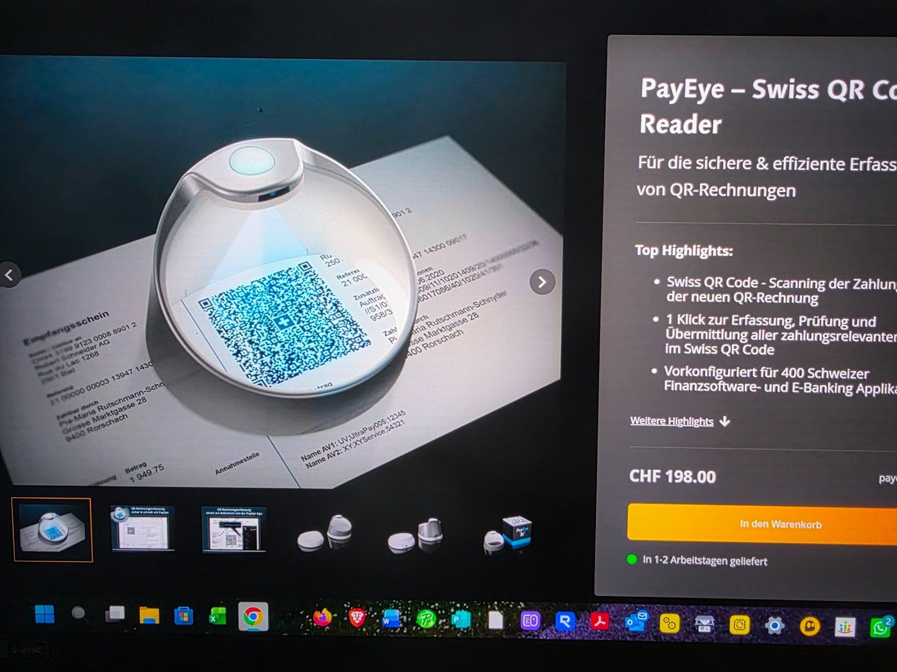 Crealogix Scanner: Crealogix QR Code Scanner für Telebanking – Nuovo e nell'imballaggio originale da Unterstammheim venduto da Porter101