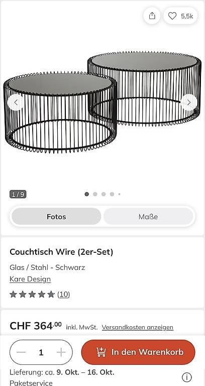 Tavoli: Couchtische Set Designer Schwarz (kein IKEA) – Usato da Eglisau venduto da 1fh_s9l8