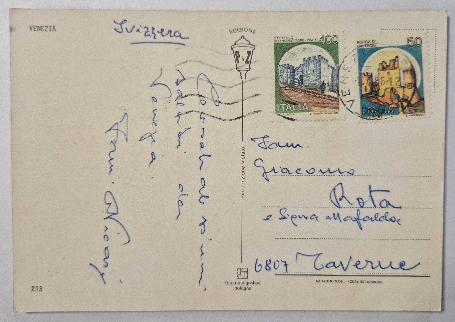 Cartoline postali: VENEZIA Venedig 1986 – Usato da Melchnau venduto da Fishel 1