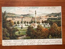 Postkarte Stuttgart Schlossplatz 1902 Litho  (P538)