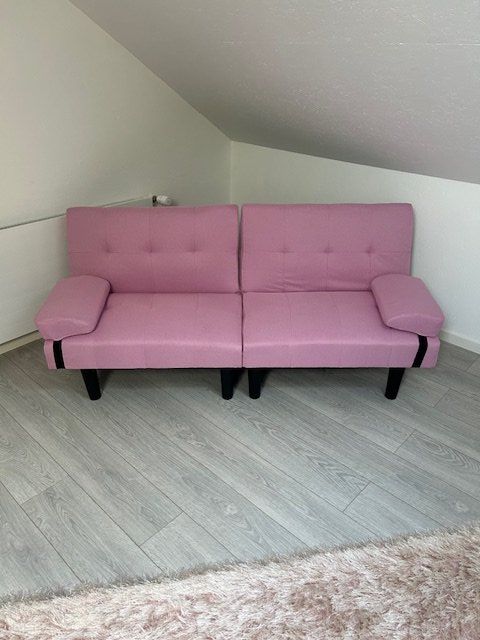Divani: Schlafsofa Leinen multifunktional rosa – Usato da Duggingen venduto da zeno133 3