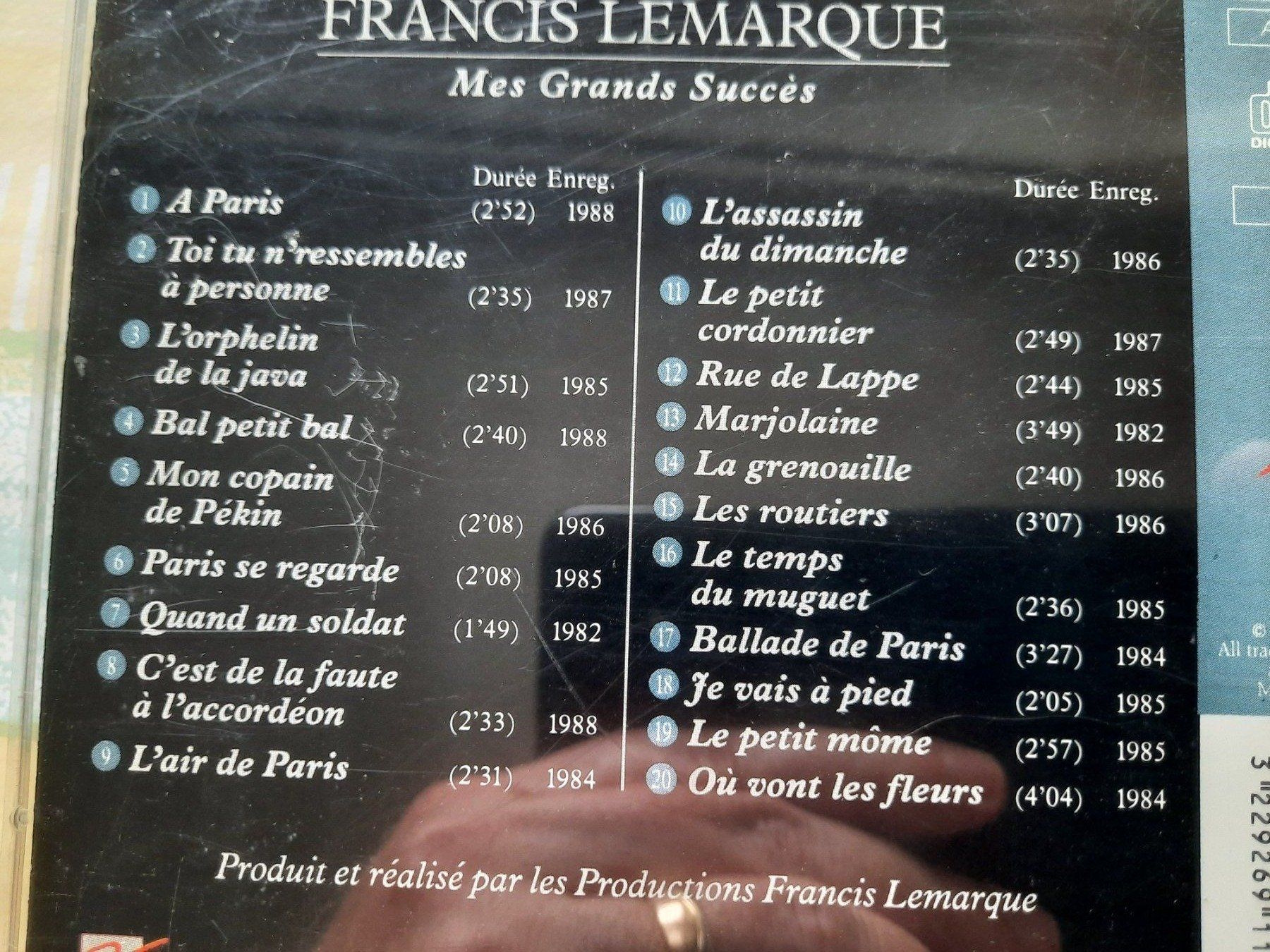 CDs: CD Francis Lemarque - Mes grands succès – Gebraucht aus Pully von bro_n52j 3