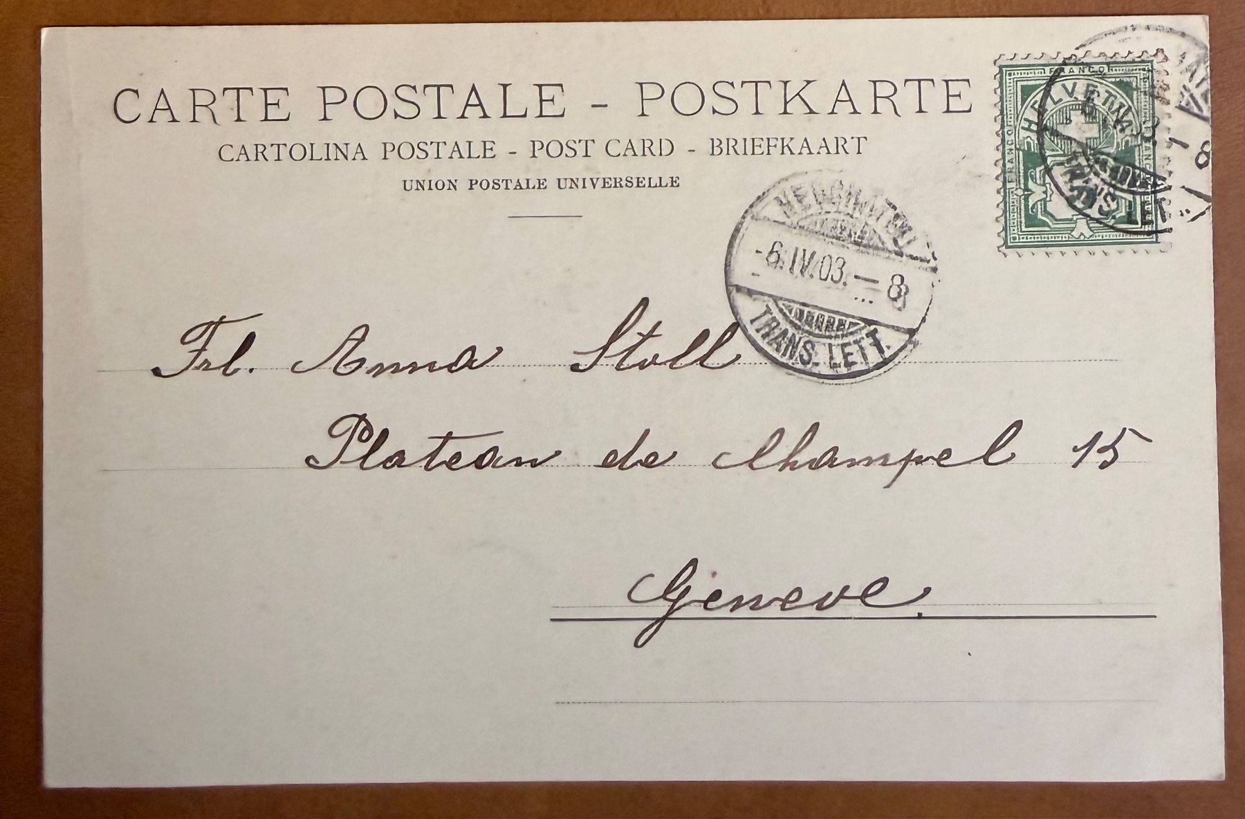 Ansichtskarten: Neuchâtel - Ecole de Commerce 1903 – Gebraucht aus Lutry von Ediego 1