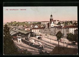 Schaffhausen, Bahnhof aus der Vogelschau