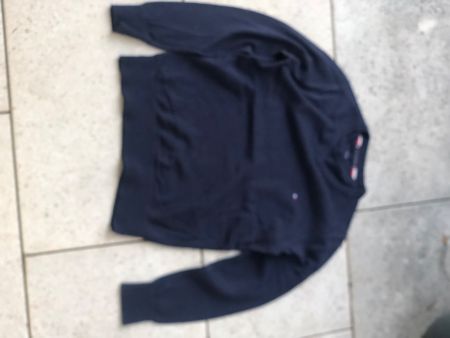 Navy cotton and cashmere Tommy Hilfiger V neck sweater small