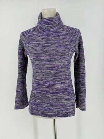 Rollkragenpullover lila grau meliert Gr. S/M