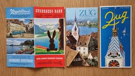 3 alte Werbeprospekte Zug, 60er-70er-Jahre