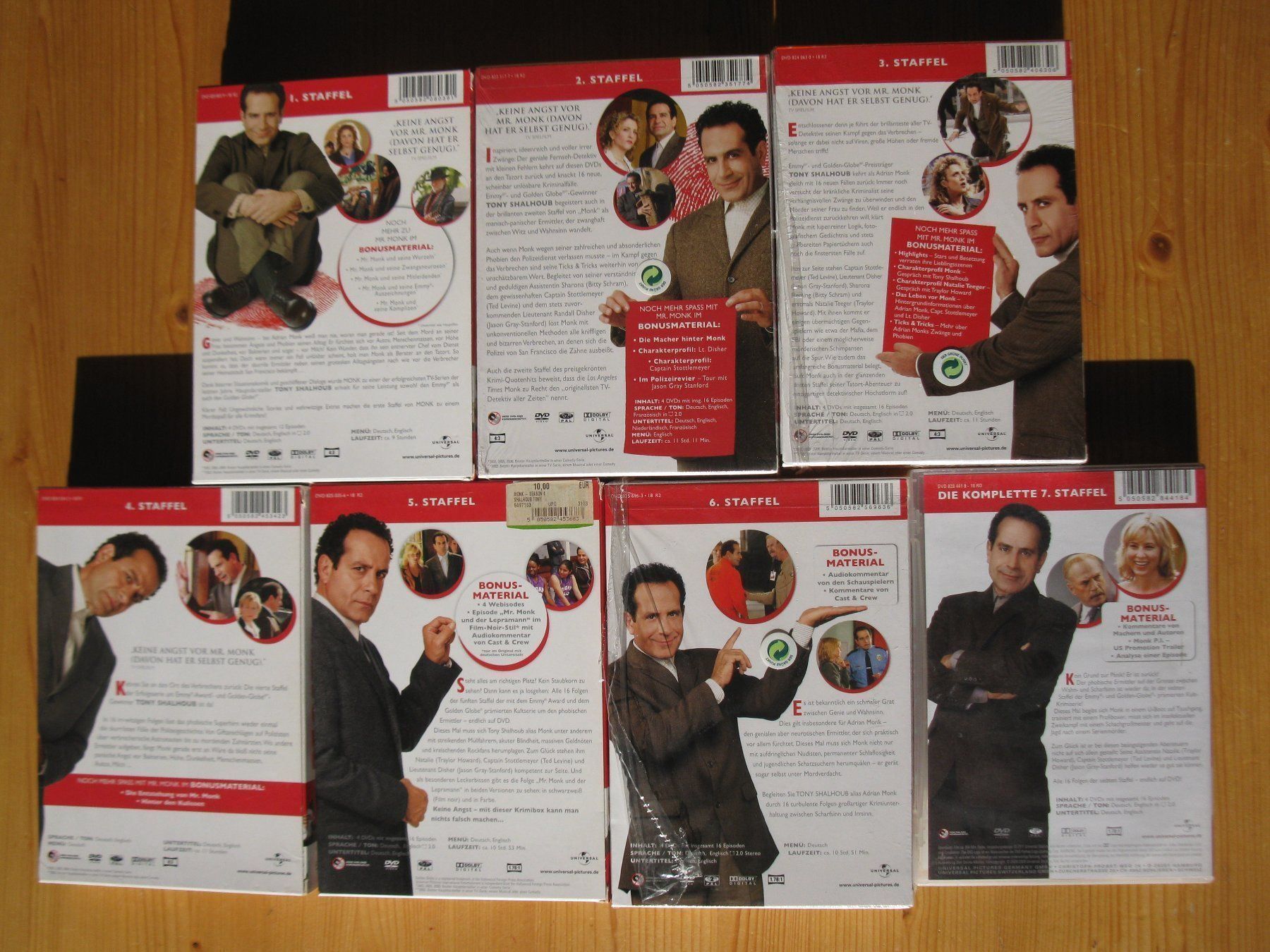 Tutti i DVDs: DVD - Monk Staffeln 1 - 7 komplett – Usato da St. Margarethen TG venduto da Schachmatt 1
