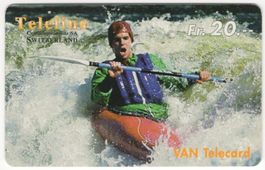seltene TELELINE Prepaid Telefonkarte - Kanu - Wildwasser