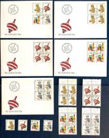 1986 Pro Juventute  FDC / FDC 4er / Viererblock + Einzel ET