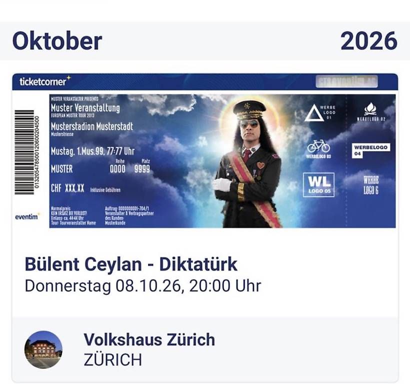 Biglietti: Bülent Ceylan - Diktatürk-Tickets – Usato da Dättlikon venduto da Taennsche
