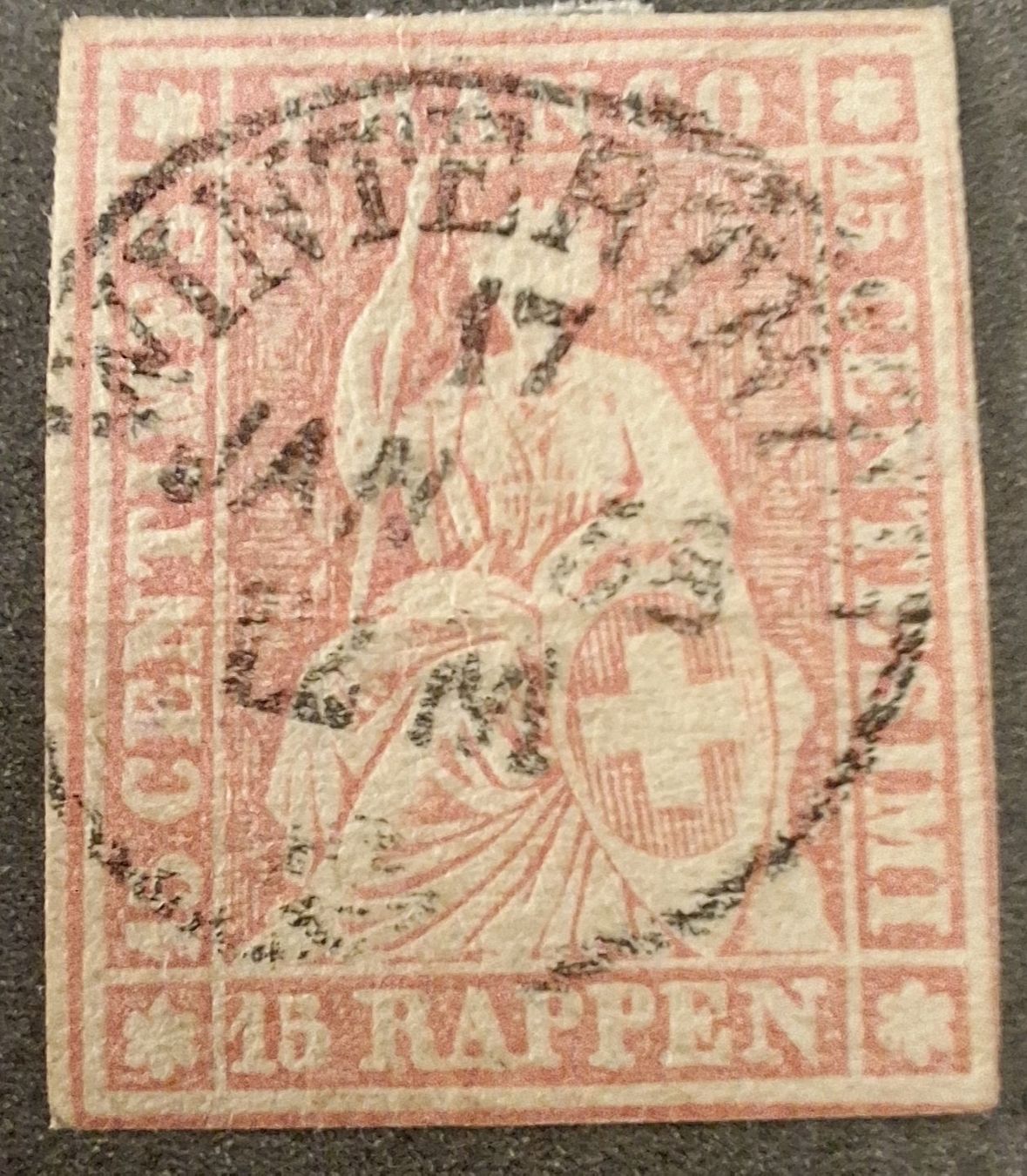 Tutti i francobolli: Strubel 24G Kat. 90.- Winterthur – Usato da Balgach venduto da SIMEON27