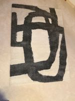 Teppich 120 * 170  Schwarz / weiss langflor.