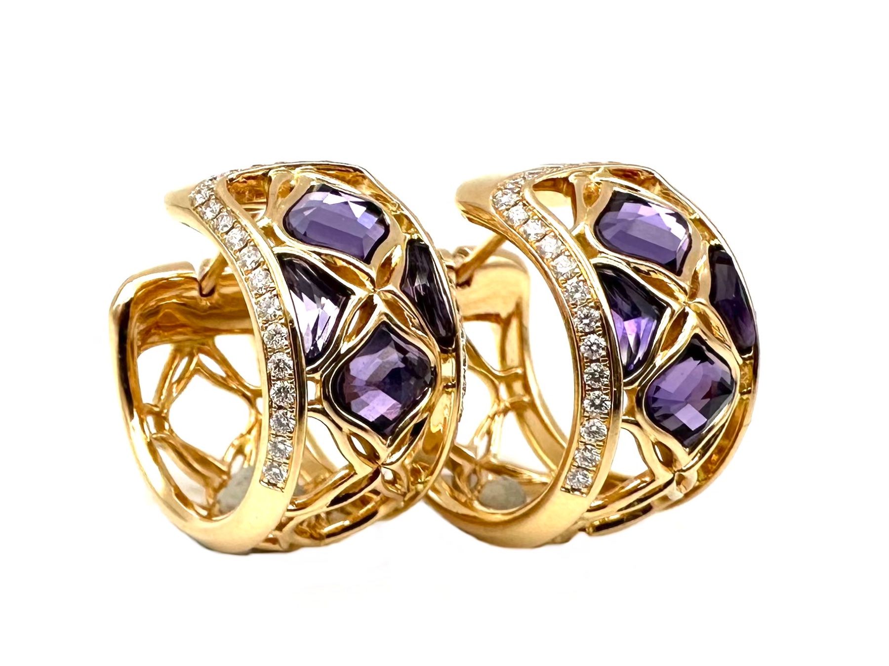 Chopard Ohrringe & -stecker: CHOPARD. Créoles "Impériale", or rose, améthyste et diamants – Gebraucht aus Renens VD von Diademe.sarl 1