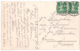 AK Bern 1913 Rasierklingenstempel auf AK nach Frankreich