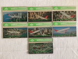 7 Telefonkarten British Telecom Virgin Atlantic Flugzeuge