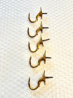 💚 5 x ANTIKE MESSING RAFFHAKEN UM 1880: VORHANGEHAKEN🇨🇭