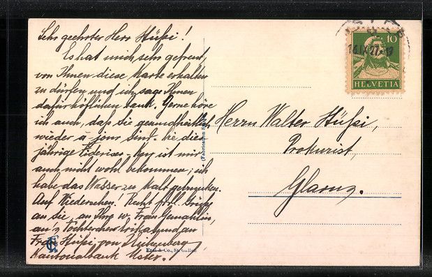 Cartoline postali: AK Uster, Teilansicht mit Kirche, 1927 – Usato da Berlin venduto da bartko-reher 1