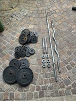 Hantel Set mit Stange und Gewichten + Hantelbank