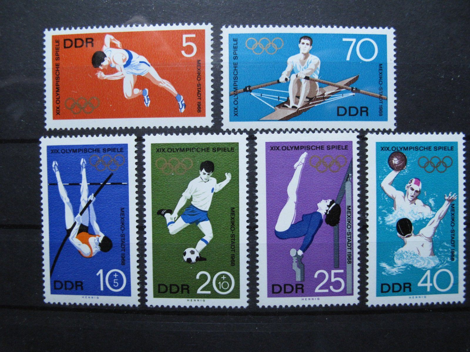 Alle Briefmarken: DDR 1968 Mexico Stadt Olympics  ** – Gebraucht aus Wil SG von fva01
