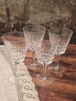 4 Kristall Weingläser Vintage Set