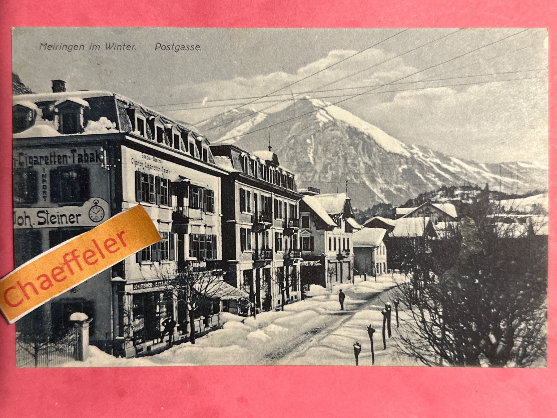 Cartes postales: 1908 Meiringen im Winter.  Postgasse – D'occasion à Zürich par Chaeffeler