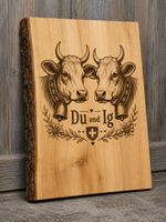 Rustikales Schneidebrett «Du und Ig» – 30 × 40 cm