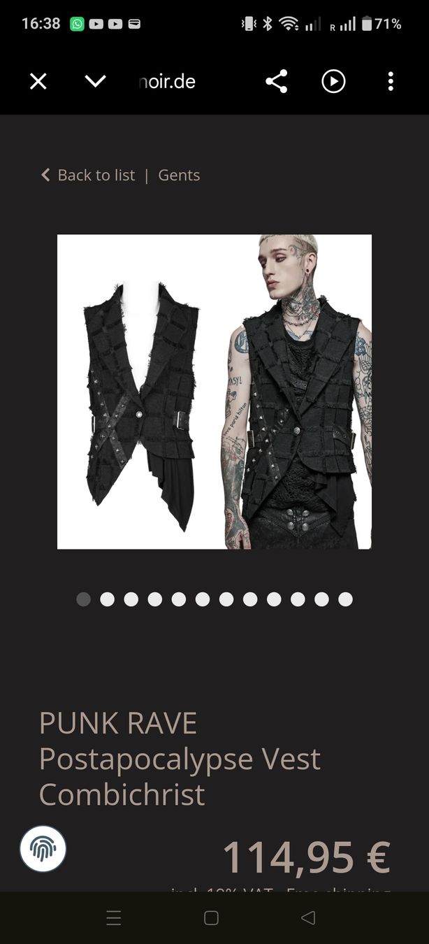 Gilet & Giacche: Punk Rave Weste Gr. 5XL – Nuovo (secondo la descrizione) da Aadorf venduto da NadjaNightmare