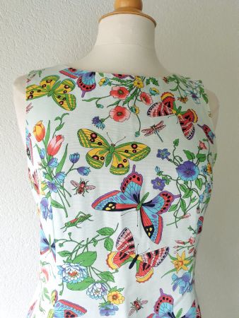 KLEID DRESS SOMMERKLEID S 36 BUNT SCHMETTERLING BLÜTEN TOP