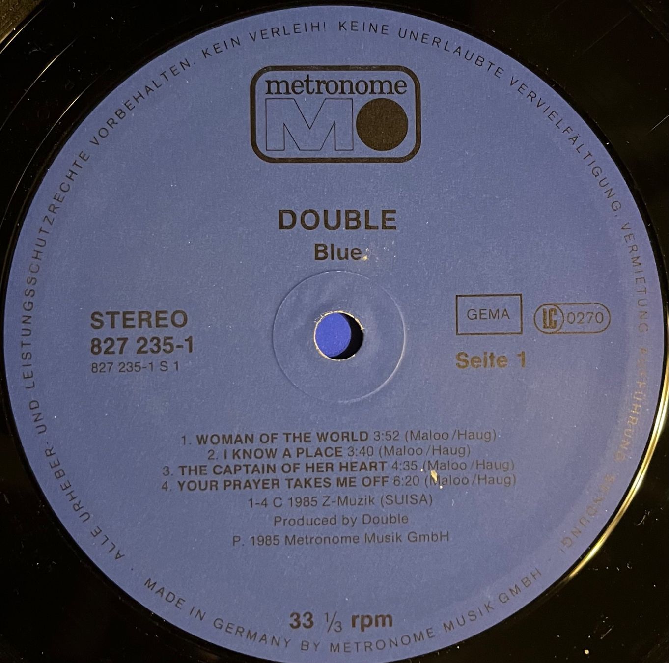 Vinyles: DOUBLE - BLUE - 33 Tours – D'occasion à Bussigny par vinyl-pas-cher 2