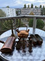 Lot objets divers cuivre et laiton, état d'usage bon