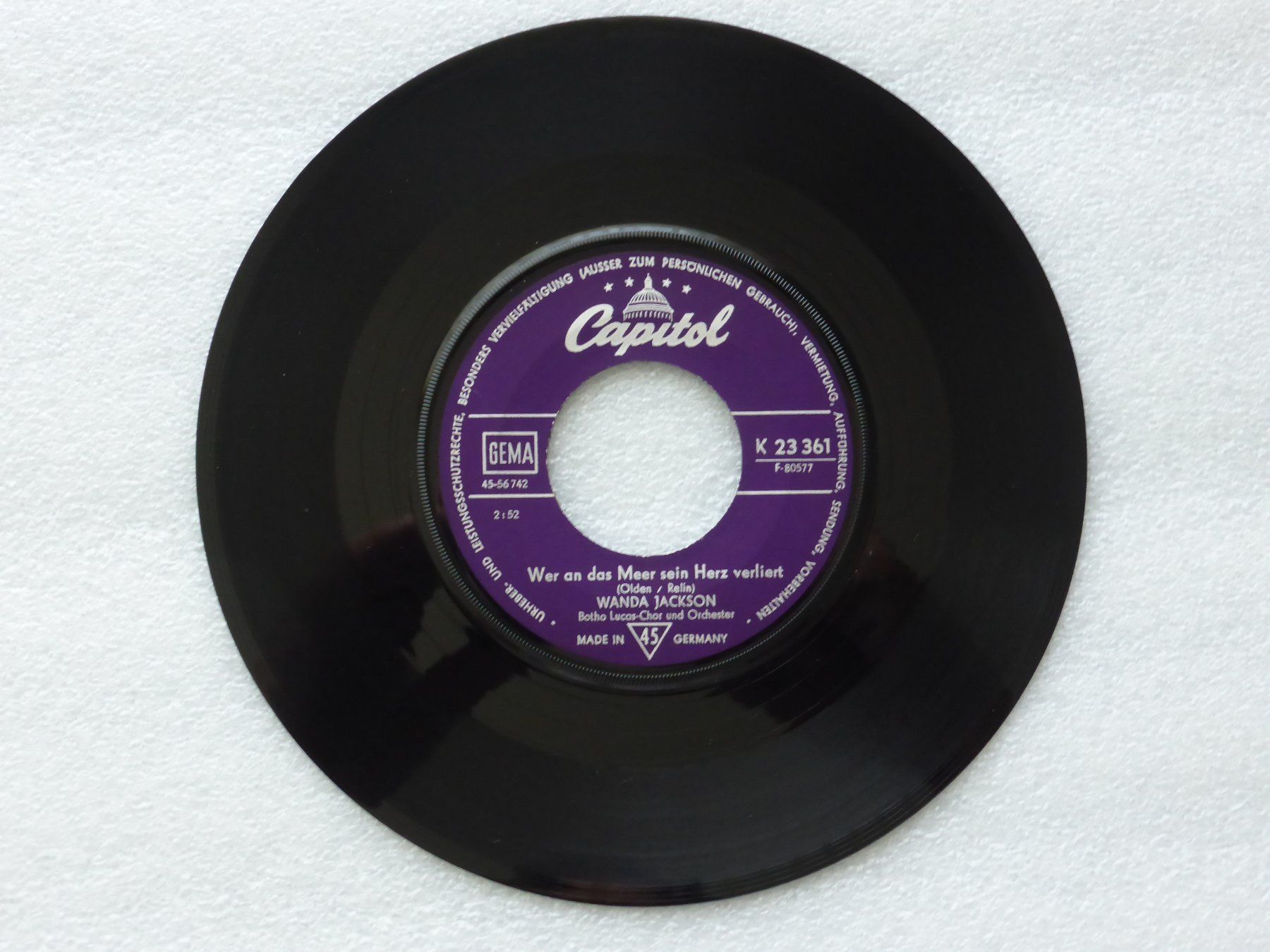 Dischi in vinile: Vinyl Single  WANDA JACKSON – Usato da Küssnacht am Rigi venduto da Mondkinder 1