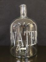 Glaskaraffe mit Aufschrift WATER Wasserflasche 4.5 liter NEU