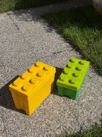 LEGO Aufbewahrungsboxen 2er Set gelb gruen guter Zustand