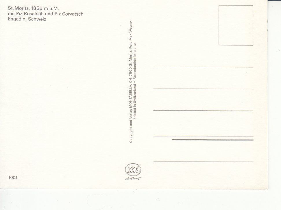 Cartoline postali: St. Moritz 4 um 1995 – Usato da Bürglen TG venduto da StampGraf 1