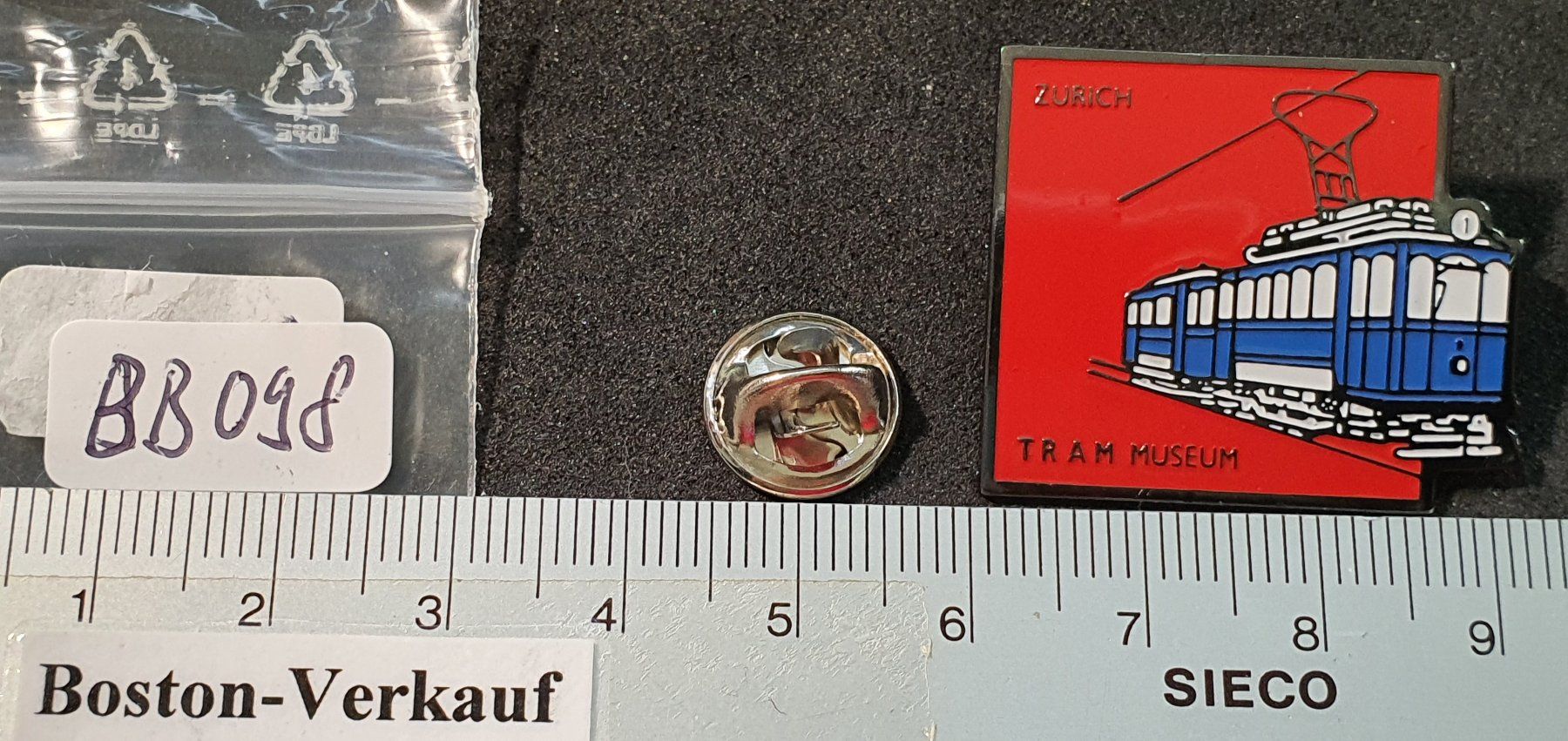 Placchette & Badge: BB098 - Pin ZVB Tram Museum Zürich – Usato da Reinach BL venduto da Boston-Verkauf 1