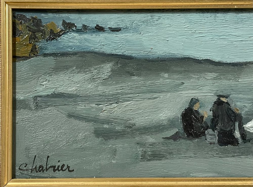 Nathalie Chabrier (1932) Gemälde Küsten Szene Kaufen auf Ricardo