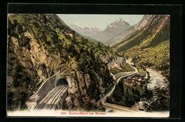 Wassen, Tunnel und Bahnlinie der Gotthar