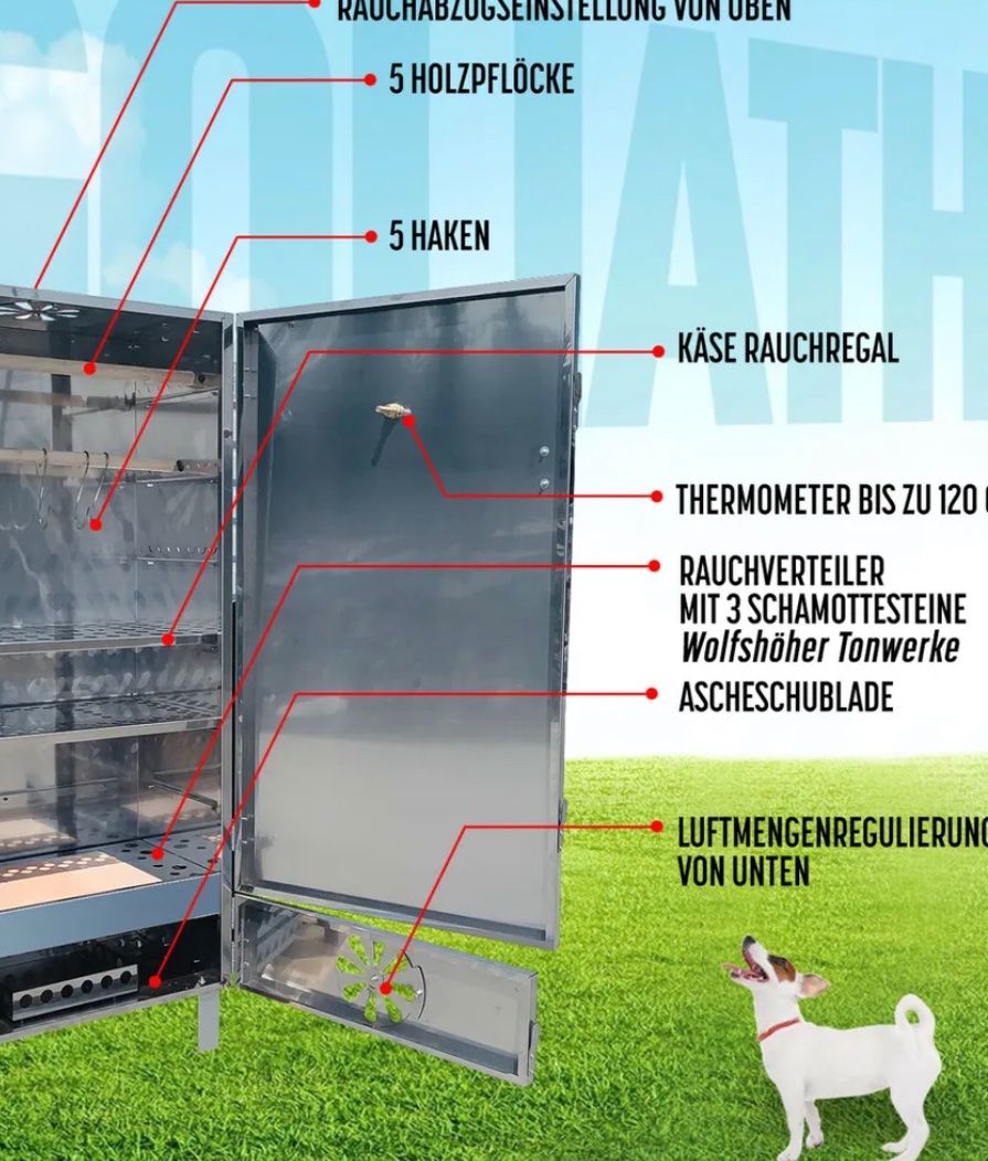 Forni: + GOLIATH Räucherofen Premium Räucherei Räucherschrank – Nuovo e nell'imballaggio originale da Amriswil venduto da JaJa-Express 5