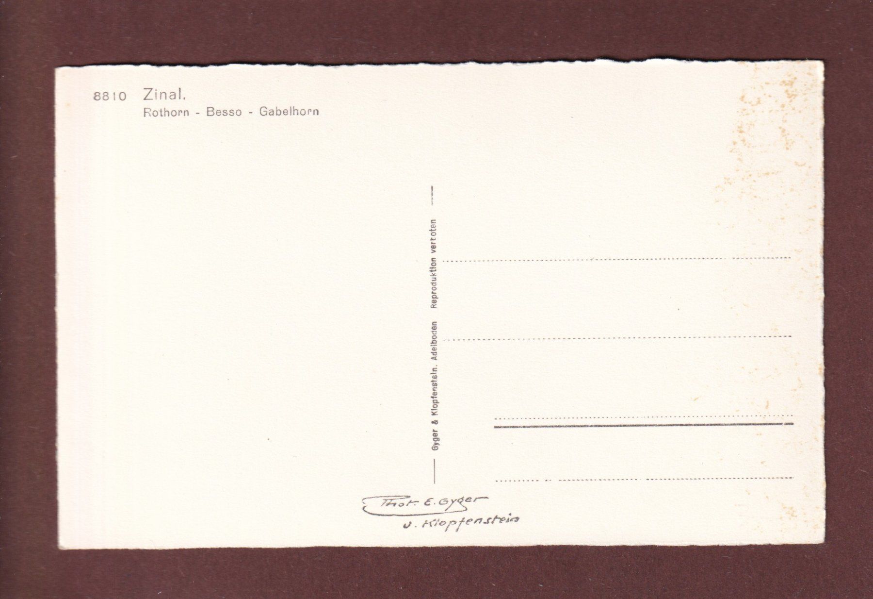 Ansichtskarten: ZINAL - Rothorn - Besso – Gebraucht aus Pully von nicecards 1