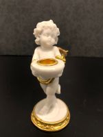 Figurine ange avec bougeoir en céramique