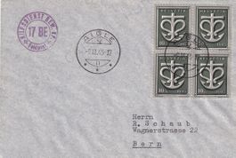 Feldpost Hilfsdienst (17 BE) Aigle nach Bern 1945
