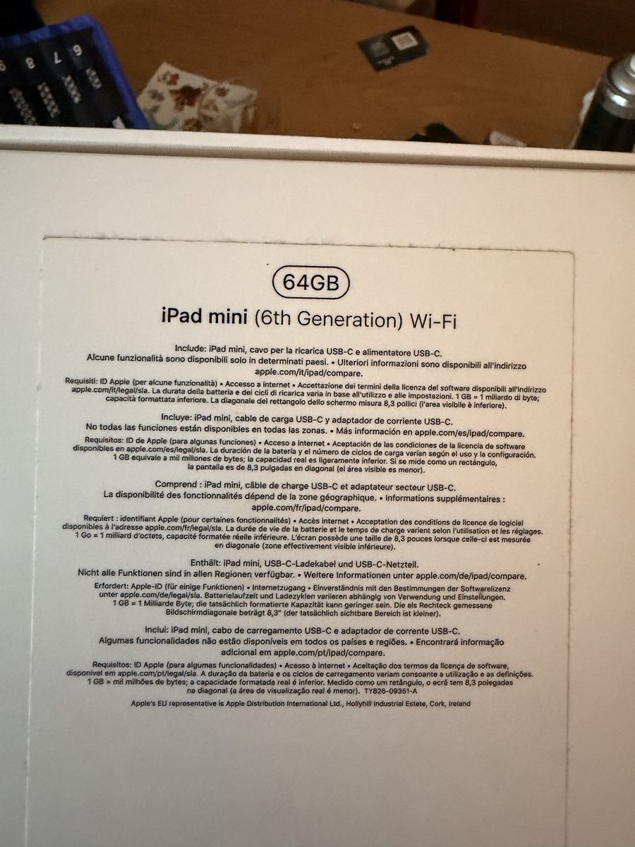 Apple Tablet PC: Ipad Mini 6th gen. 64gb – Usato da Niederlenz venduto da TheBoatShop 1