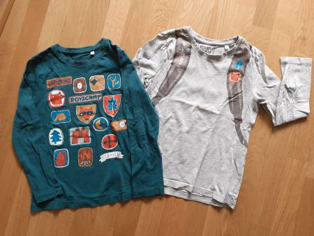 2 Langarm-Shirts, Gr. 128