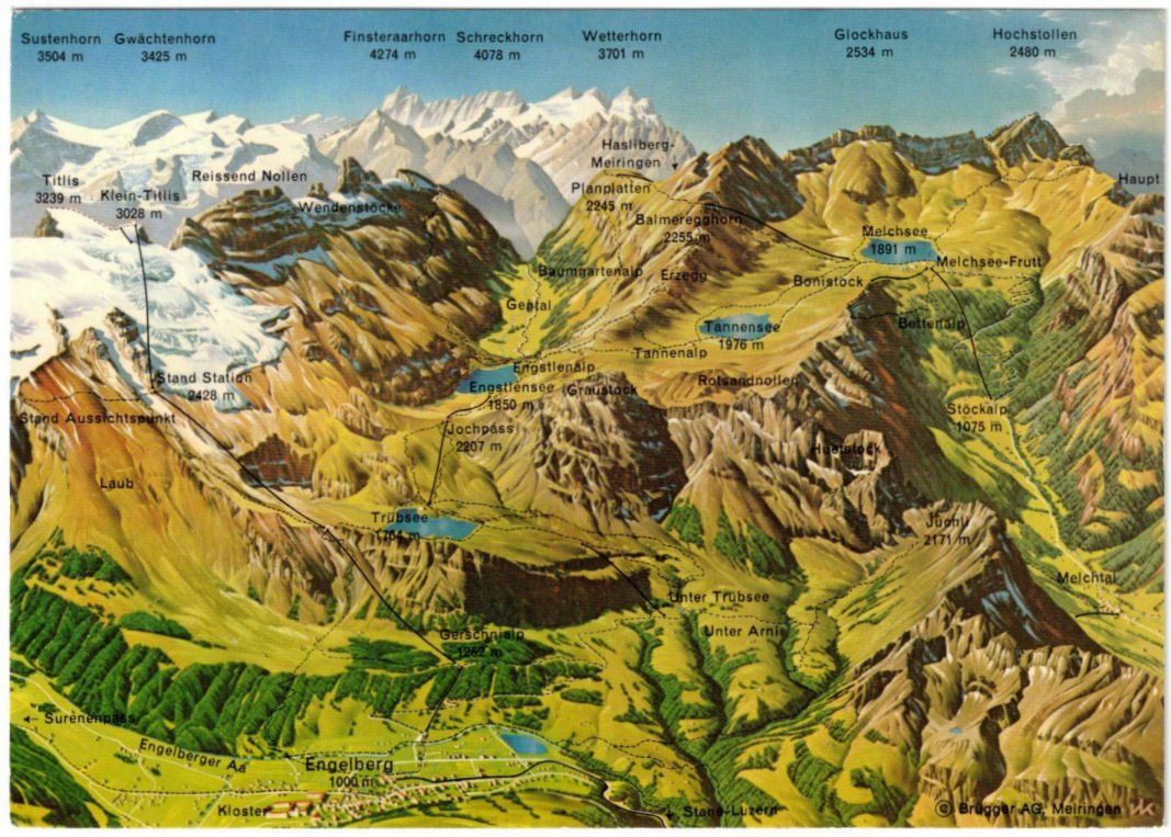 Cartoline postali: Engelberg - Wanderplan – Usato da Binningen venduto da Mountainrider